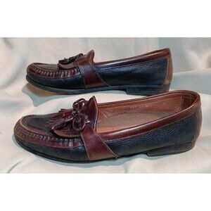 Johnston & Murphy Tassel Loafers Men’s Size 11 Black Brown Leather Made in Italy
